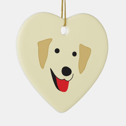 Yellow Lab Face Keramisch Ornament (Rechts)