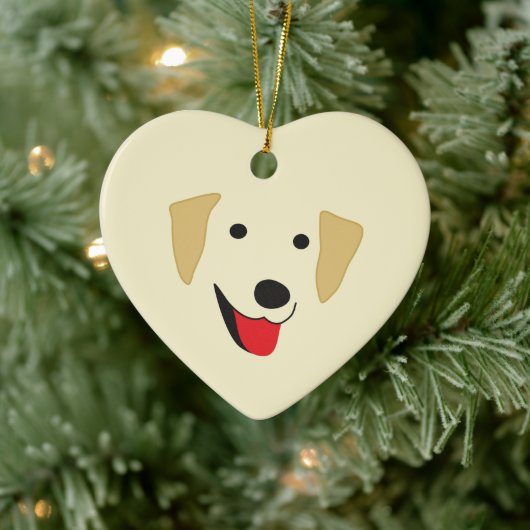 Yellow Lab Face Keramisch Ornament (Boom)