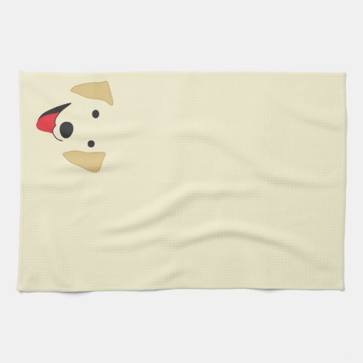 Yellow Lab Face Theedoek (Horizontaal)