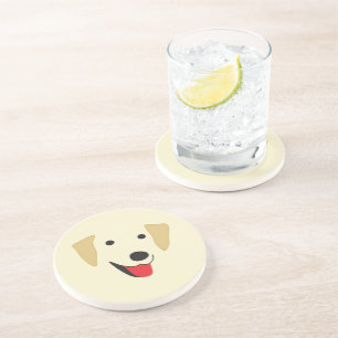 Yellow Lab Face Zandsteen Onderzetter