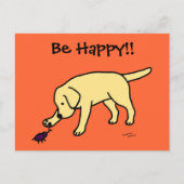 Yellow Lab Friendly Cartoon Labrador Briefkaart (Voorkant)
