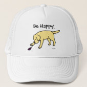 Yellow Lab Friendly Cartoon Labrador Trucker Pet (Voorkant)