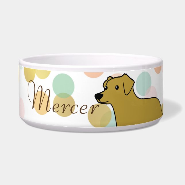 Yellow Lab Golden Retriever Pet Bowl Voerbakje (Voorkant)