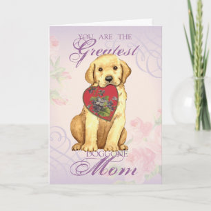Yellow Lab Heart mama Kaart