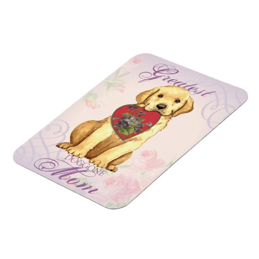 Yellow Lab Heart mama Magneet (Linkerzijde)