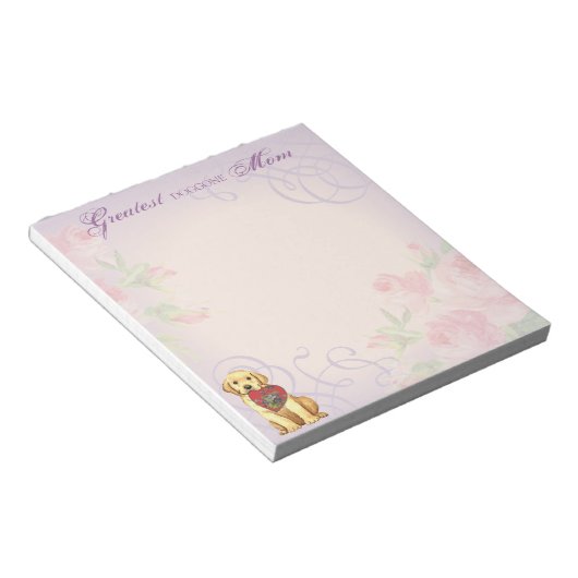 Yellow Lab Heart mama Notitieblok (Schuin)