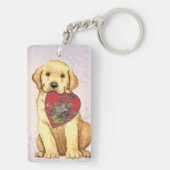 Yellow Lab Heart mama Sleutelhanger (achterkant)