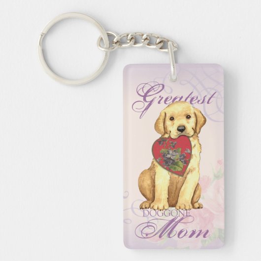 Yellow Lab Heart mama Sleutelhanger (Voorkant)
