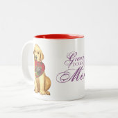 Yellow Lab Heart mama Tweekleurige Koffiemok (Voorkant links)