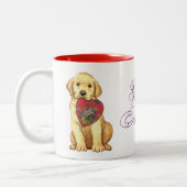 Yellow Lab Heart mama Tweekleurige Koffiemok (Links)
