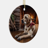 Yellow Lab Holiday Keramisch Ornament (Rechts)