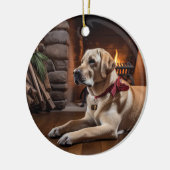 Yellow Lab Holiday Keramisch Ornament (Links)