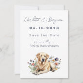 Yellow Lab Hond bruiloft Save the dates Date (Voorkant)