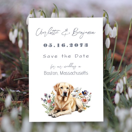 Yellow Lab Hond bruiloft Save the dates Save The Date