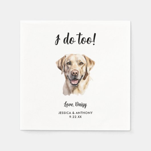 Yellow Lab Hond bruiloft Servet (Voorkant)