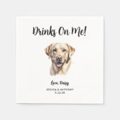 Yellow Lab Hond bruiloft Servet (Voorkant)