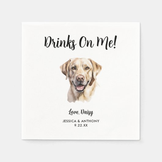 Yellow Lab Hond bruiloft Servet (Voorkant)