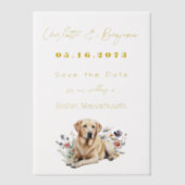 Yellow Lab Hond en Wildflowers Bewaar de datum Vellum Uitnodigingen (Voorkant)