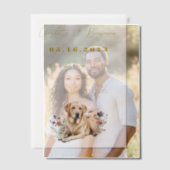 Yellow Lab Hond en Wildflowers Bewaar de datum Vellum Uitnodigingen (Offset (Koppel))