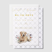Yellow Lab Hond en Wildflowers Bewaar de datum Vellum Uitnodigingen (Offset (Uitnodiging))