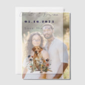 Yellow Lab Hond en Wildflowers Bewaar de datum Vellum Uitnodigingen (Offset (Koppel))