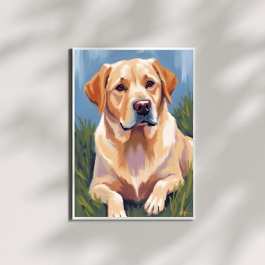 Yellow Lab Hond Huisdier Schilderen Art Poster Pri