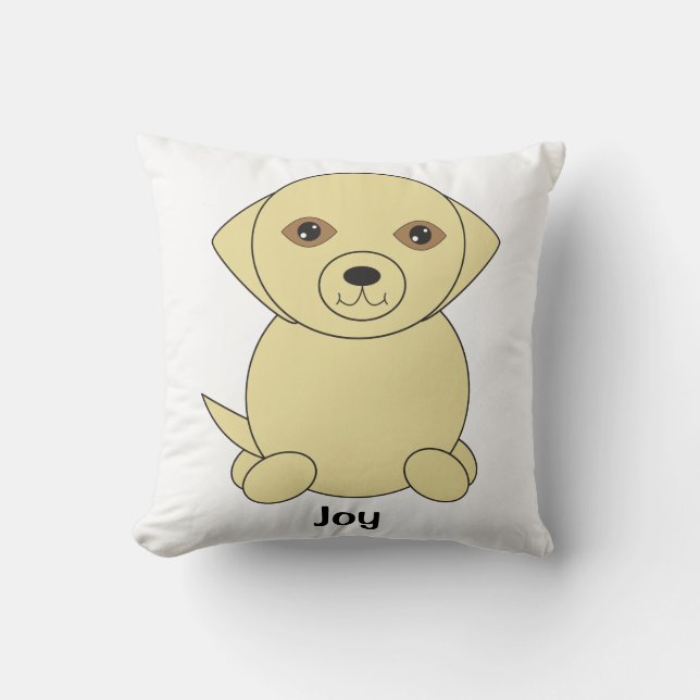 Yellow Lab Hond Schattige Personaliseren Kussen (Voorkant)