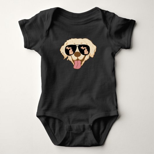 Yellow Lab Hondenkunst op baby outfit Romper (Voorkant)