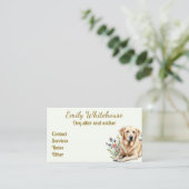 Yellow Lab hondenoppas Visitekaartjes Contactkaartje (Staand voorkant)