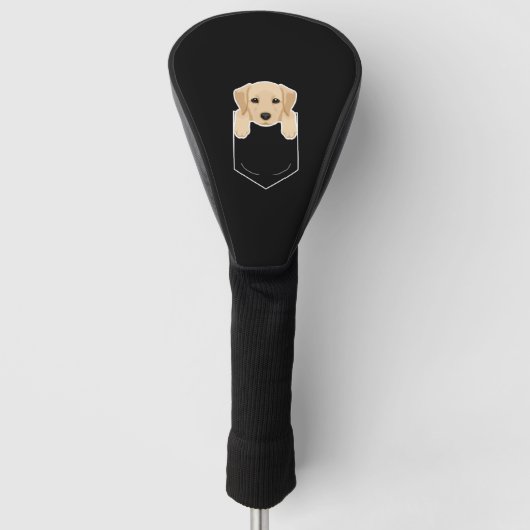 Yellow Lab In My Pocket Cute Dog Owner Golfheadcover (Voorkant)