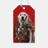 Yellow lab kerst cadeaulabel (Voorkant)
