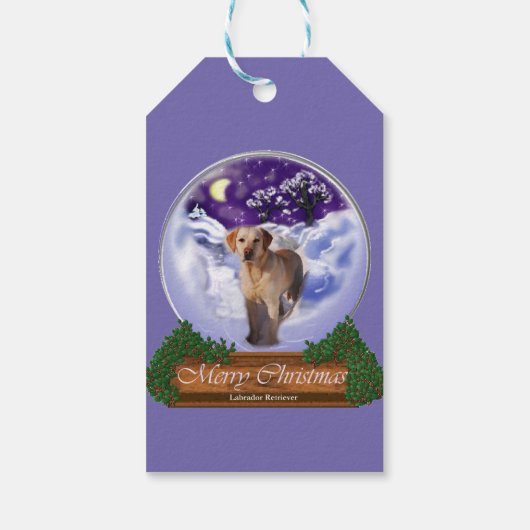 Yellow Lab kerst Cadeaulabel (Achterkant)