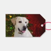 Yellow lab kerst cadeaulabel (Voorkant (Horizontaal))