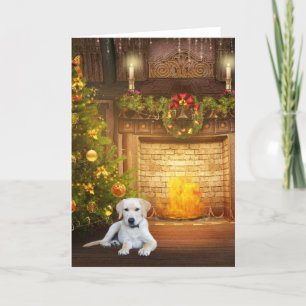 Yellow lab kerst feestdagen kaart