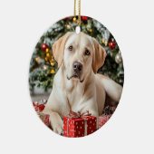 Yellow Lab kerst Keramisch Ornament (Rechts)