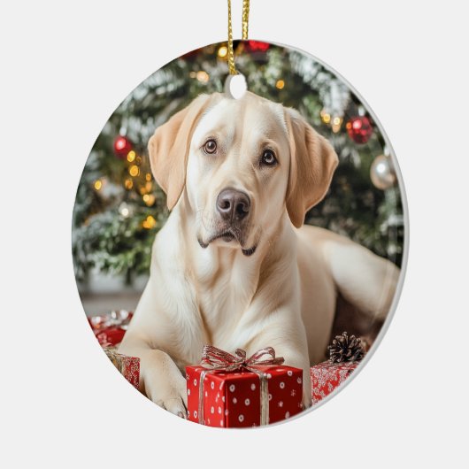 Yellow Lab kerst Keramisch Ornament (Links)