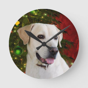 Yellow lab kerst ronde klok