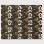 Yellow lab-kerstbal cadeaupapier (Vlak)