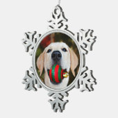 Yellow lab-kerstbal tin sneeuwvlok ornament (Rechts)