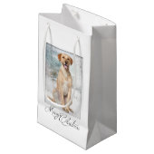 Yellow Lab kerstcadeau Klein Cadeauzakje (Voorkant Gekanteld)