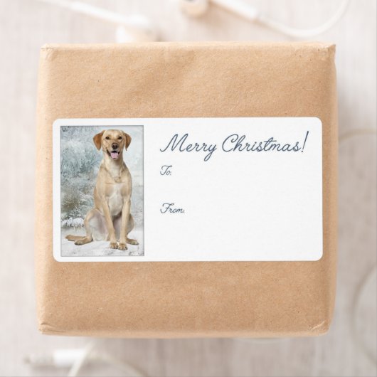 Yellow Lab kerstcadeaulabels Etiket (Insitu)