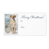 Yellow Lab kerstcadeaulabels Etiket (Voorkant)