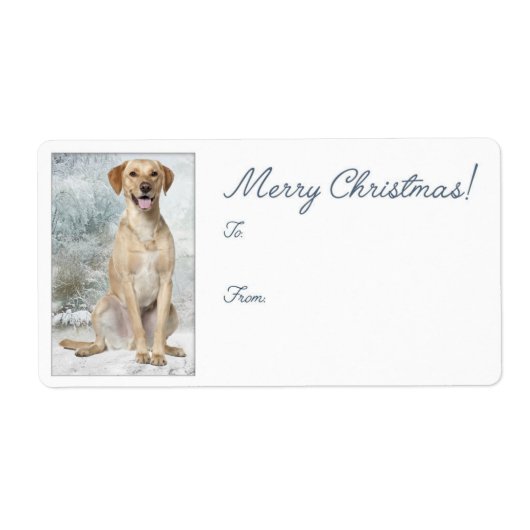Yellow Lab kerstcadeaulabels Etiket (Voorkant)