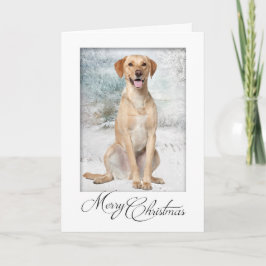 Yellow Lab kerstkaart Feestdagen Kaart