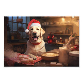 Yellow Lab Kerstkoekjes Feestelijke vakantie Foto Afdruk