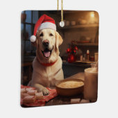 Yellow Lab Kerstkoekjes Feestelijke vakantie Keramisch Ornament (Rechts)