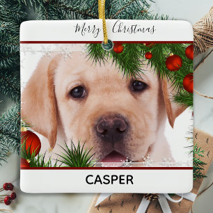 Yellow Lab Kerstmis - Cute Dog Puppy Labrador Keramisch Ornament