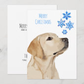 Yellow Lab kerstsnowflake Cute Dog Labrador Feestdagenkaart (Voorkant / Achterkant)