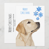 Yellow Lab kerstsnowflake - Cute Labrador Dog Feestdagenkaart (Voorkant / Achterkant)
