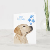 Yellow Lab kerstsnowflakes Cute Dog Labrador Feestdagen Kaart (Voorkant)